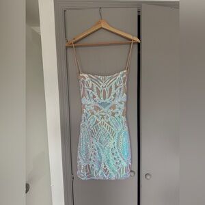 Lucy in the Sky Cream Spaghetti Strap Bodycon Mini Dress